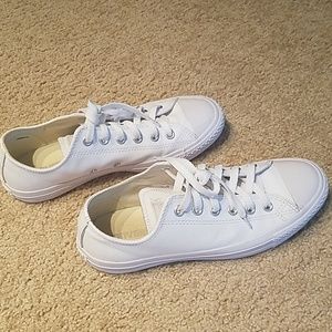 Converse white leather sneakers